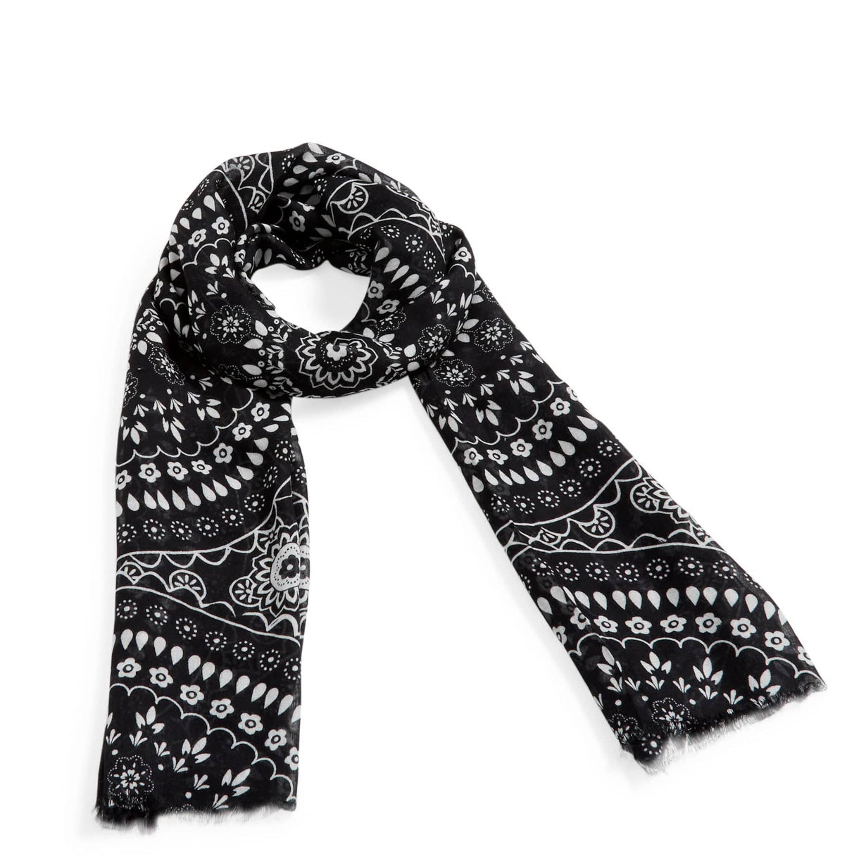 Vera Bradley - Soft Fringe Scarf in Stitched Flowers:   Midtown Hipster in Midtown Khaki