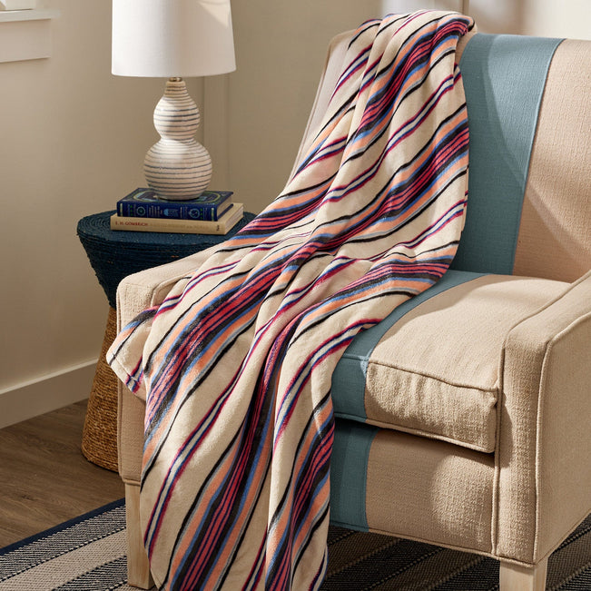 Plush Throw Blanket-Bohemian Stripe-Image 1-Vera Bradley