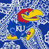 Collegiate Large Travel Duffel Bag-Royal/White Bandana with University of Kansas Logo-Image 4-Vera Bradley