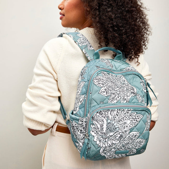 Small Backpack-Tiger Lily Blue Oar-Image 1-Vera Bradley