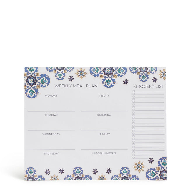 Factory Style Magnetic Weekly Meal Planner-Lisbon Medallion Cool-Image 1-Vera Bradley
