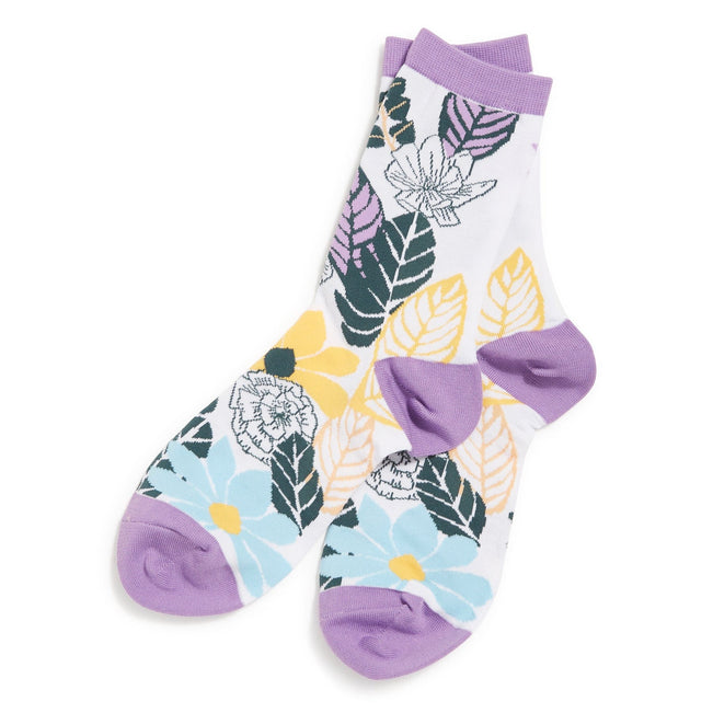 Factory Style Crew Socks-Palm Floral-Image 1-Vera Bradley