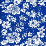 Plush XL Throw Blanket-Royal/White Rain Garden-Image 3-Vera Bradley