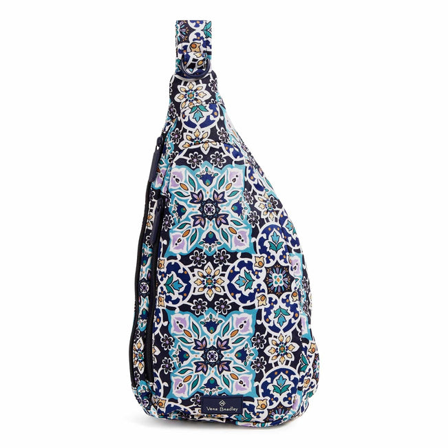 Factory Style Lighten Up Essential Sling Backpack-Lisbon Medallion Cool-Image 1-Vera Bradley