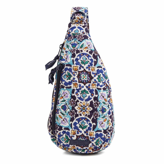 Factory Style Essential Compact Sling Backpack-Lisbon Medallion Cool-Image 1-Vera Bradley
