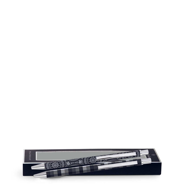 Pen and Pencil Set-Black Bandana Medallion-Image 1-Vera Bradley