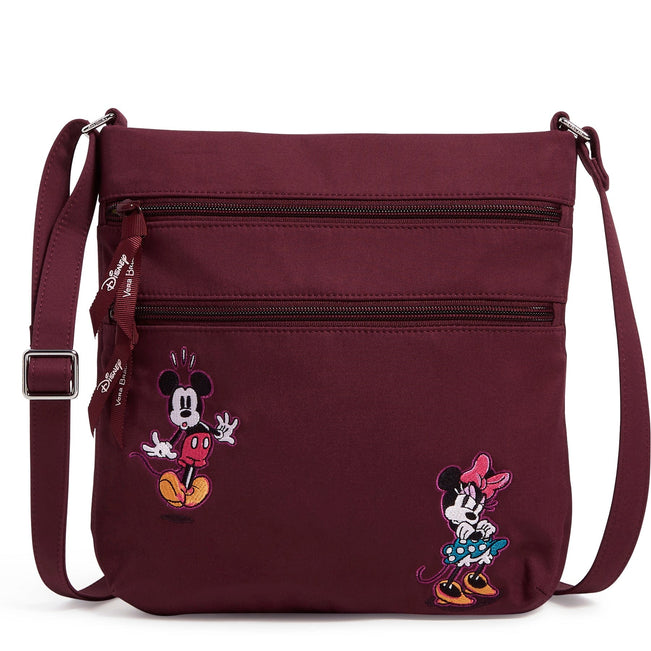 Disney Triple Zip Hipster-Flirty Mickey & Minnie on Maroon-Image 1-Vera Bradley