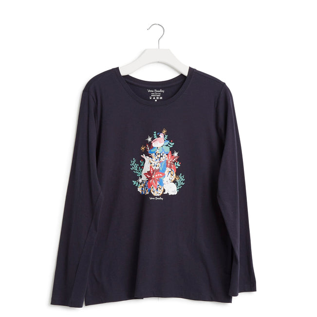 Long-Sleeved Graphic T-Shirt-Winter Forest-Image 1-Vera Bradley