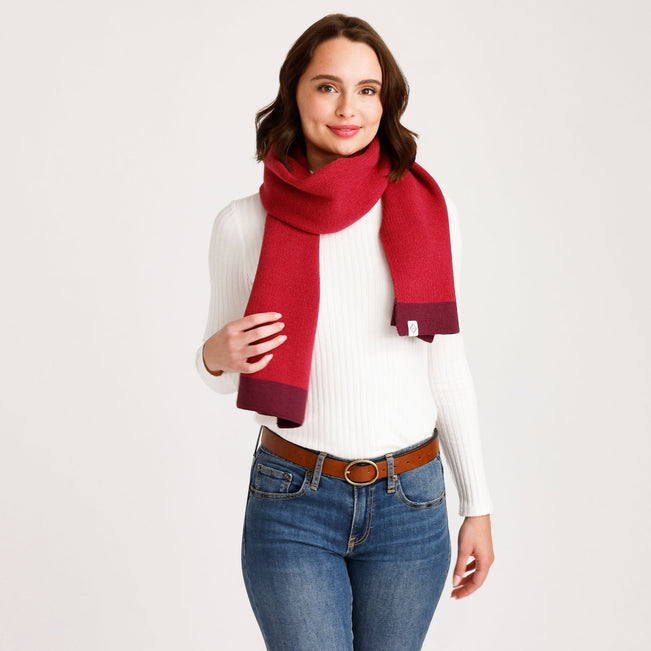 Solid Knit Scarf-Cranberry Red-Image 1-Vera Bradley