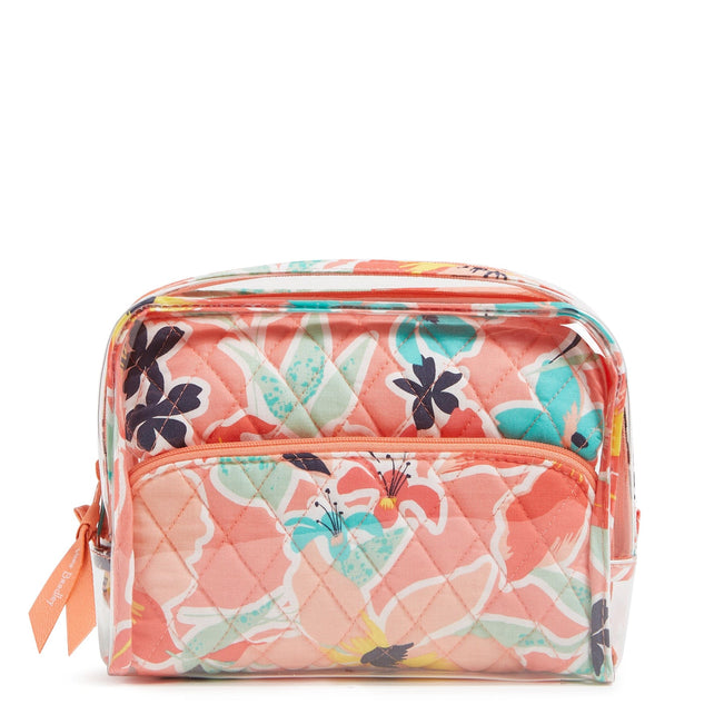 3 Pc. Cosmetic Kit-Rain Forest Lily Coral-Image 1-Vera Bradley