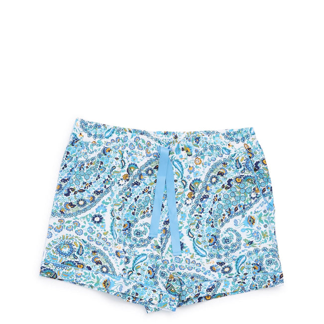 Knit Pajama Shorts-Dreamer Paisley White-Image 1-Vera Bradley