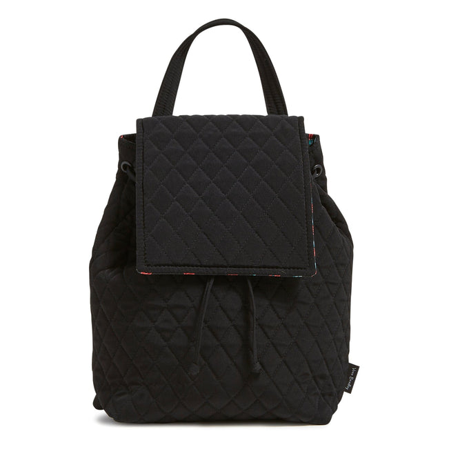 VB Basics Small Drawstring Backpack-Classic Black-Image 1-Vera Bradley