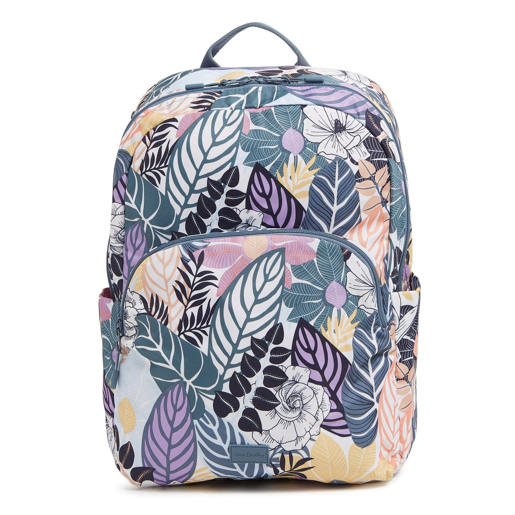 VERA BRADLEY Essential Medium Large Backpack - Kauai Floral - Black - NWT