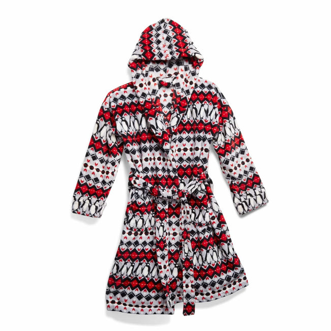 Factory Style Fleece Robe-Penguins Intarsia-Image 1-Vera Bradley