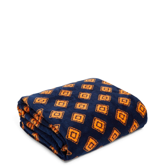 Factory Style Oversized Throw Blanket-Navy/Orange Blanket Geo-Image 1-Vera Bradley