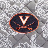 Collegiate Triple Zip Hipster Crossbody Bag-Gray/White Bandana with University of Virginia-Image 4-Vera Bradley