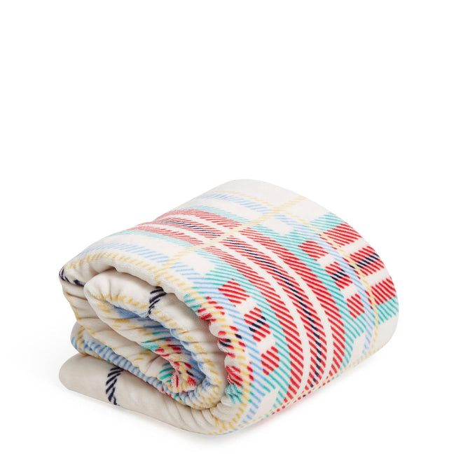 Cozy Life Throw Blanket-Tartan Plaid Cream-Image 1-Vera Bradley