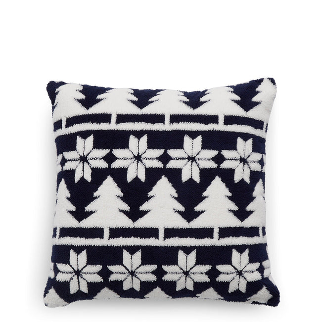 Decorative Jacquard Throw Pillow-Nordic Forest Stripe Navy-Image 1-Vera Bradley