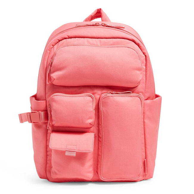 Utility Large Backpack-Recycled Cotton Rouge Rose-Image 1-Vera Bradley